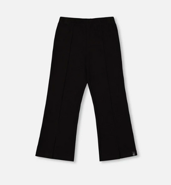 Ribbed Leggings Bootleg With Slit Black